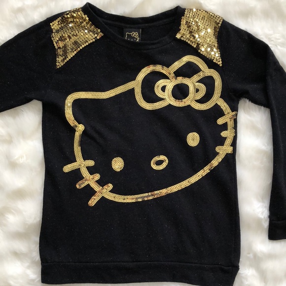 Hello Kitty gold sequin top - Picture 1 of 5